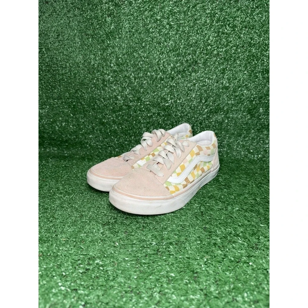 VANS‎ Old Skool Pink Checkerboard Sneakers Skate Shoes Womens 4.5 Boys 3